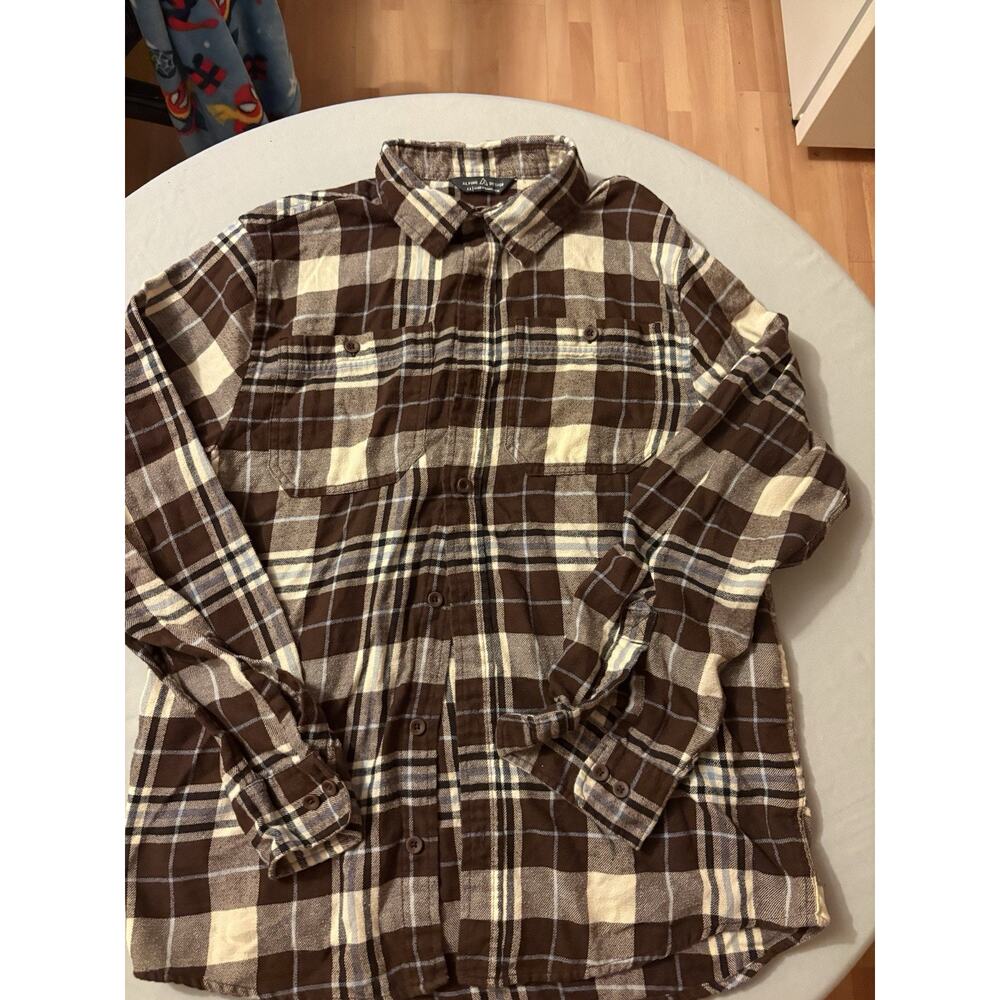 Mens Alpine Flannel Long Sleeve Shirt Size Medium